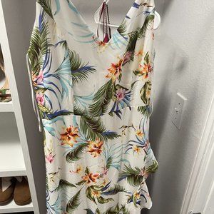 Hawaiian Print High-Low Dress